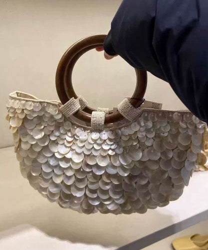 New Handmade Beige Natural Shell Tote Bag
