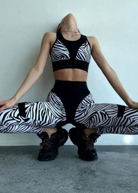 New High Waist Butt Scrunch Zebra Pattern Yoga Pants