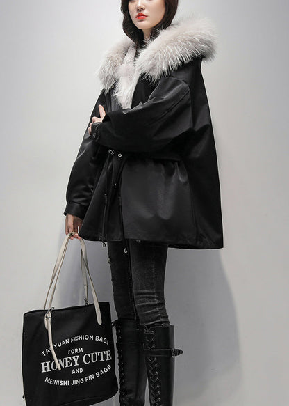 New Khaki Fur Collar The Lined Parka Jacket For Winter