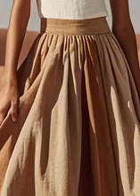Load image into Gallery viewer, New Khaki Wrinkled High Waist Cotton Skirt Summer