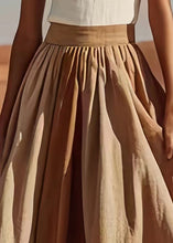 Load image into Gallery viewer, New Khaki Wrinkled High Waist Cotton Skirt Summer