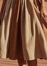 Load image into Gallery viewer, New Khaki Wrinkled High Waist Cotton Skirt Summer