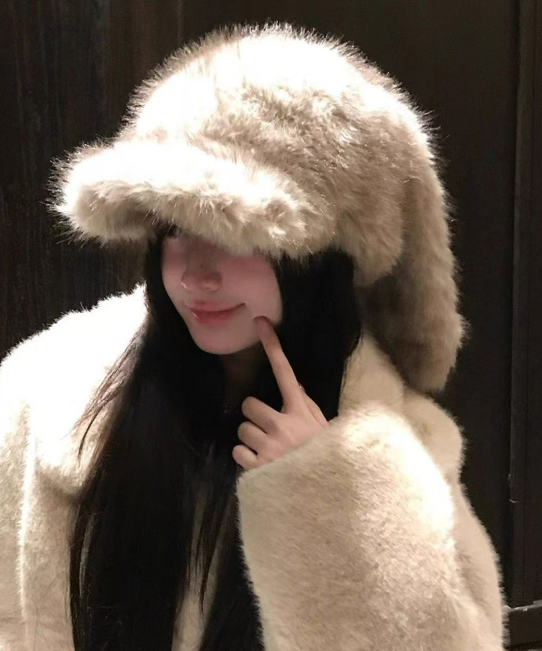 New Korean Cute Brown Warm and Versatile Plush Hat