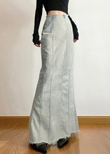 Load image into Gallery viewer, New Light Blue Side Open High Waist Denim Skirt Fall