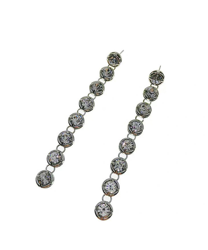 New Light Luxury Tassel Zircon Earrings