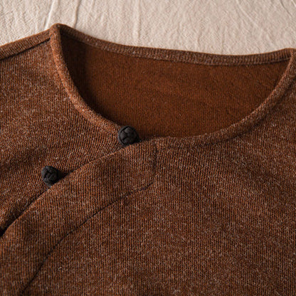 New Loose Brown Knitted Maxi Dresses Women Casual Clothes