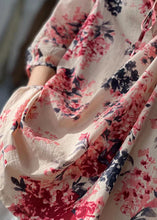 Load image into Gallery viewer, New Loose Pink Print Lace Up Linen Shirts Top Summer