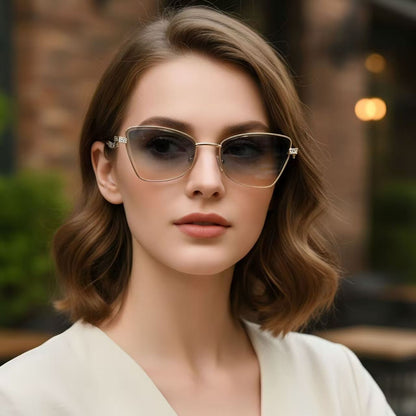 New Luxury And Versatile Brown Zircon Sunglasses