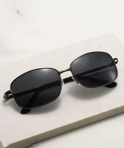 New Men's Grey Metal Polarized Folding Sunglasses