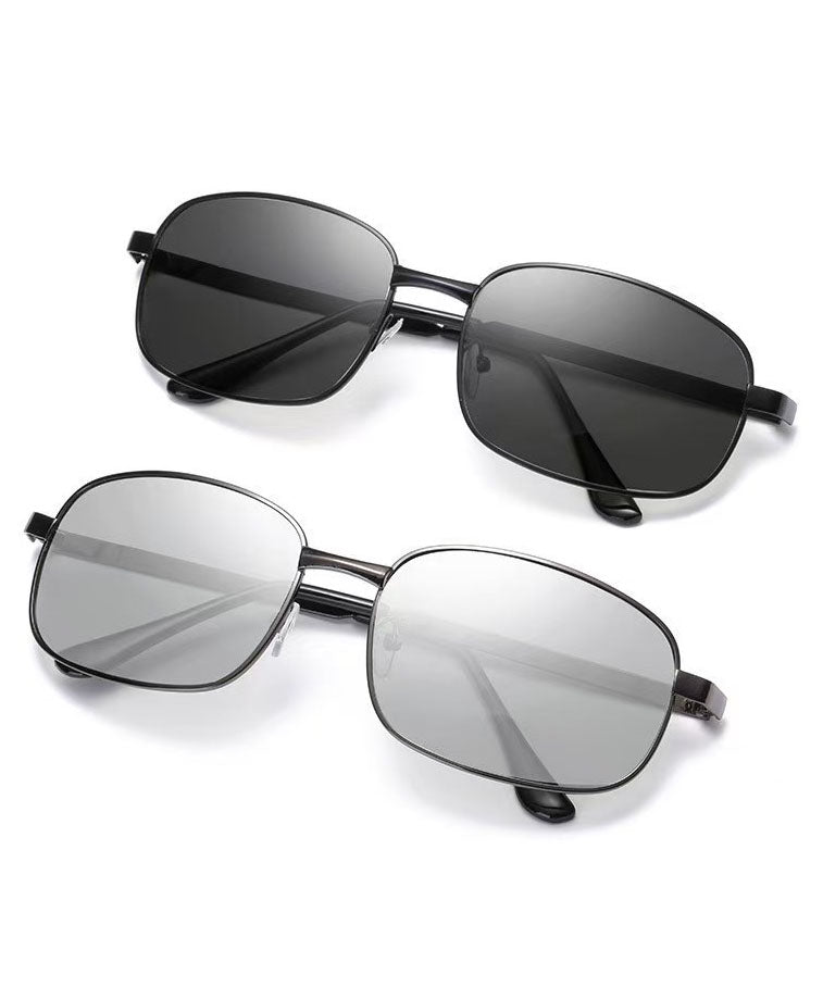 New Men's Grey Metal Polarized Folding Sunglasses