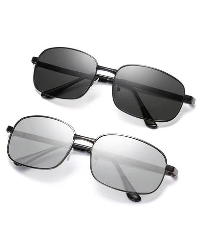 New Men's Grey Metal Polarized Folding Sunglasses