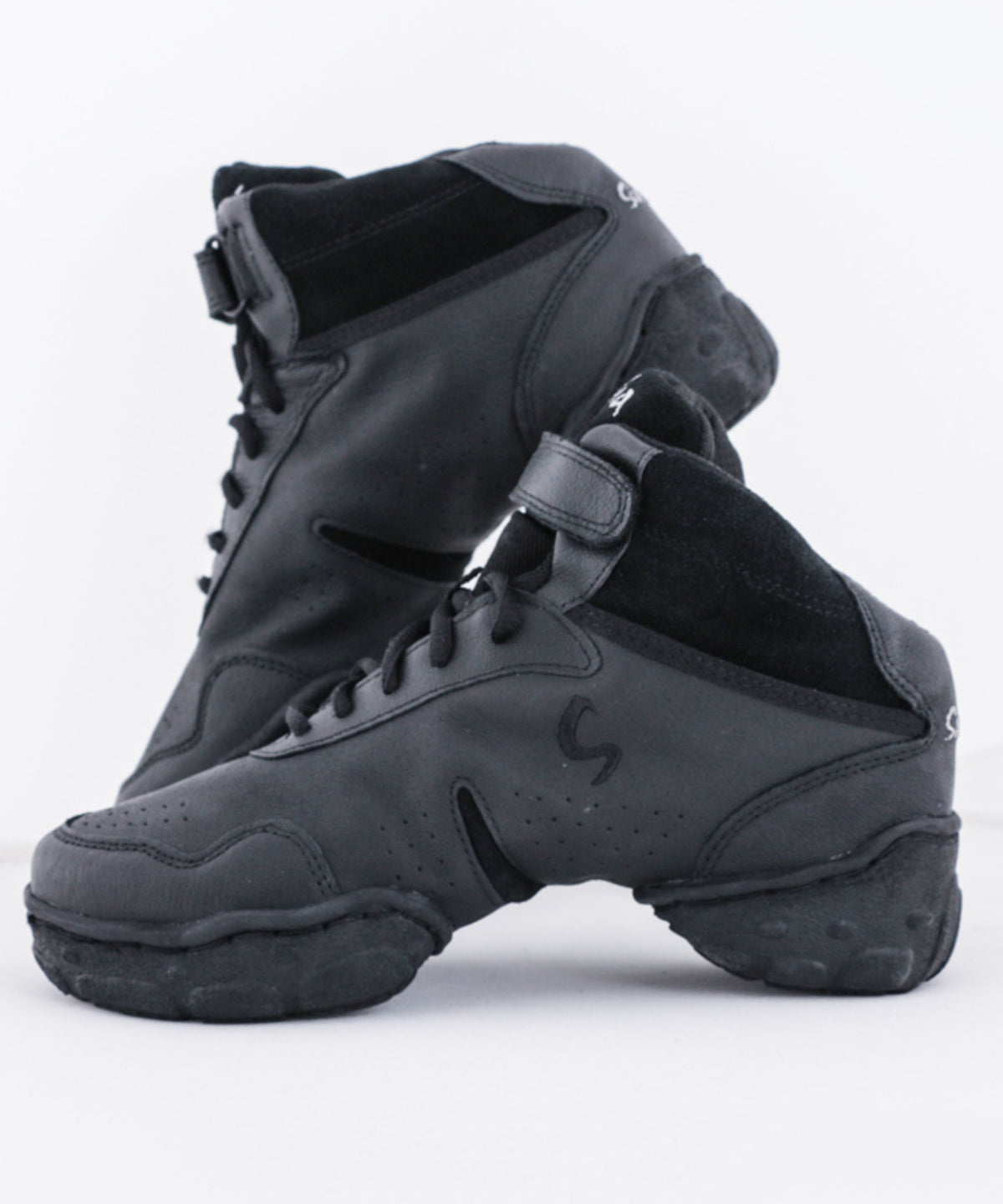 New Modern Black Dance Shoes Cowhide Leather Soft Soles