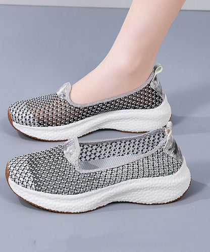 New Multicolor Splicing Breathable Mesh Flat Shoes For Women