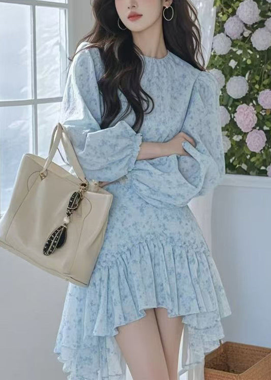 New Pink Asymmetrical Print Cotton Mid Dress Spring