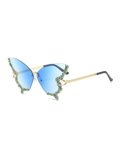 New Pink Butterfly Zircon Sunglasses