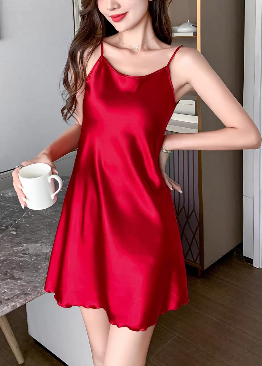 New Pink Draping Ice Silk Pajama