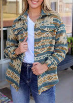 New Pink Peter Pan Collar Pockets Print Woolen Coats Fall