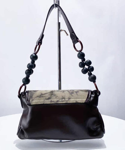 New Retro Chocolate Ink Wash Painting Faux Leather Shoulder Bags
