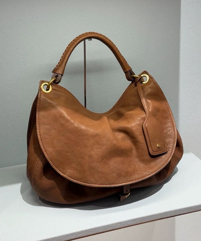New Retro Style Brown Belt Buckle Calf Leather Shoulder Bag