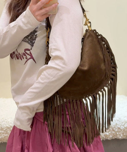 New Retro Tassel Suede Solid Durable Shoulder Bag
