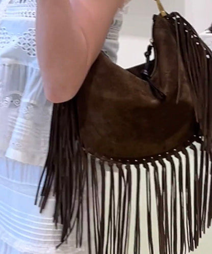 New Retro Tassel Suede Solid Durable Shoulder Bag