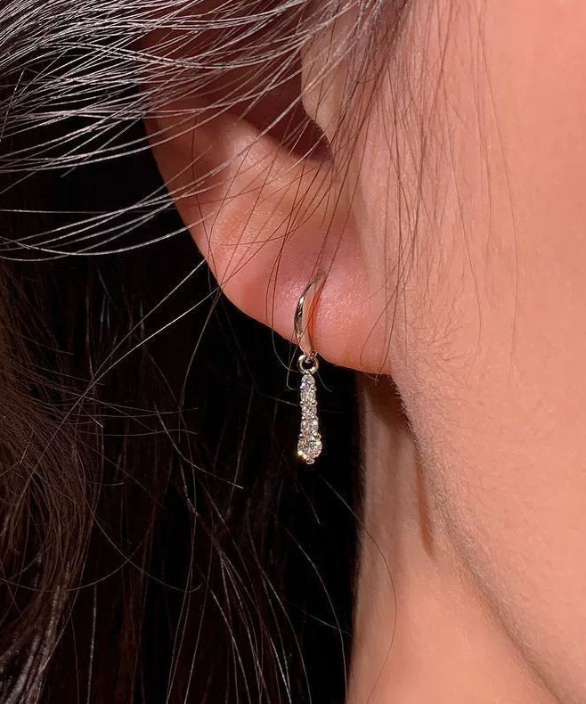New Silk Alloy Zircon Hoop Earrings