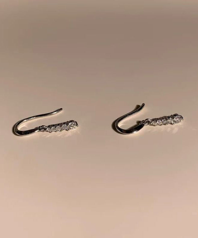 New Silk Alloy Zircon Hoop Earrings