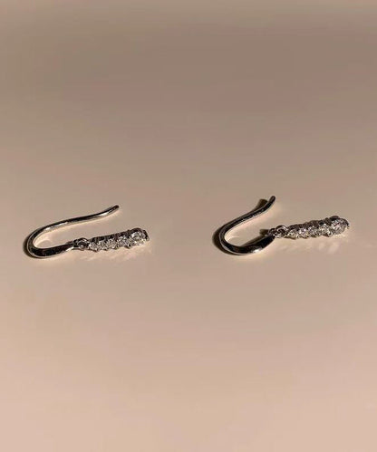 New Silk Alloy Zircon Hoop Earrings