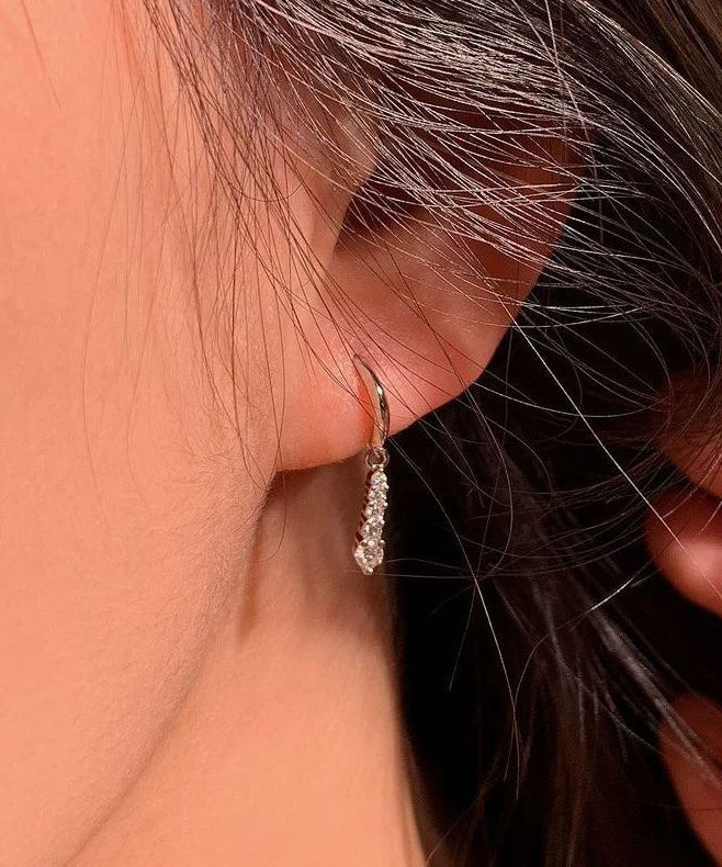 New Silk Alloy Zircon Hoop Earrings