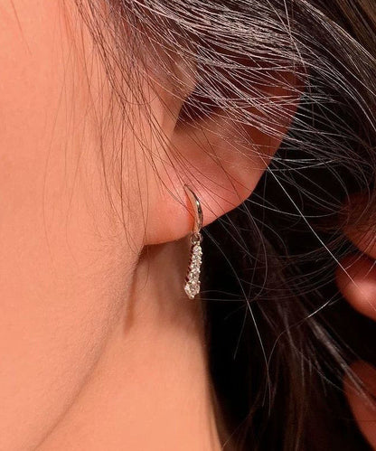 New Silk Alloy Zircon Hoop Earrings
