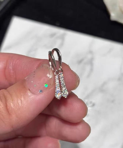 New Silk Alloy Zircon Hoop Earrings