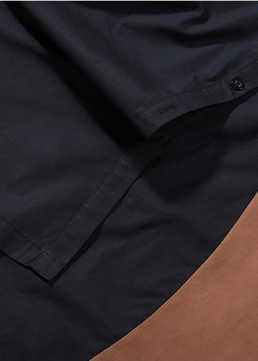 New Woman Long Batwing Sleeves Plus Size Patchwork Shirt Dress - SooLinen