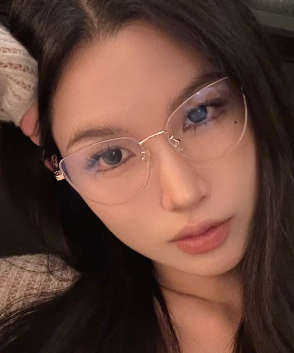 New Women Coffee Gold Full Frame Reading Glasses