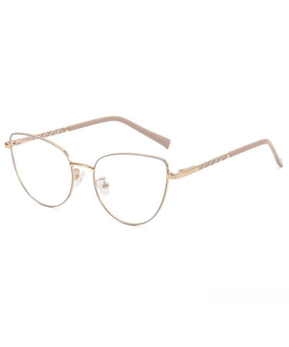 New Women Coffee Gold Full Frame Reading Glasses
