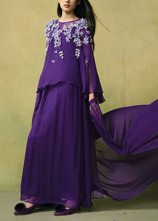 New Yellow O-Neck Petal Shawl And Dress Two-Piece Set Summer