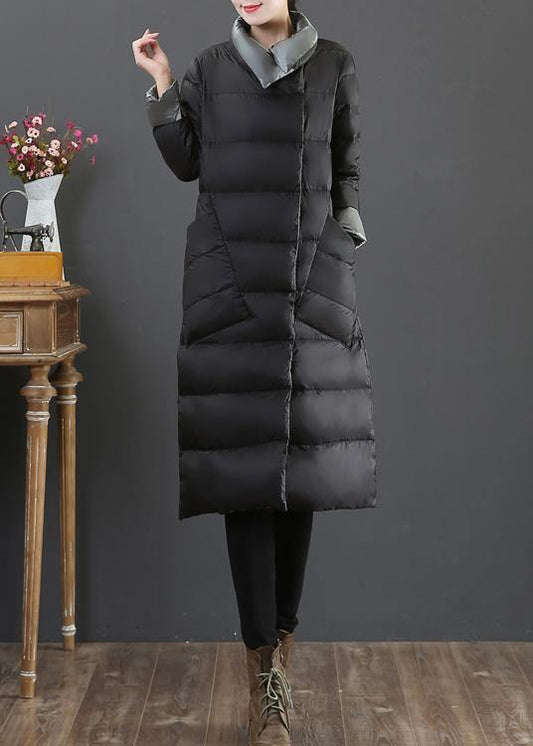 New clothing winter jacket coats silver gray stand collar pockets down jacket woman - SooLinen