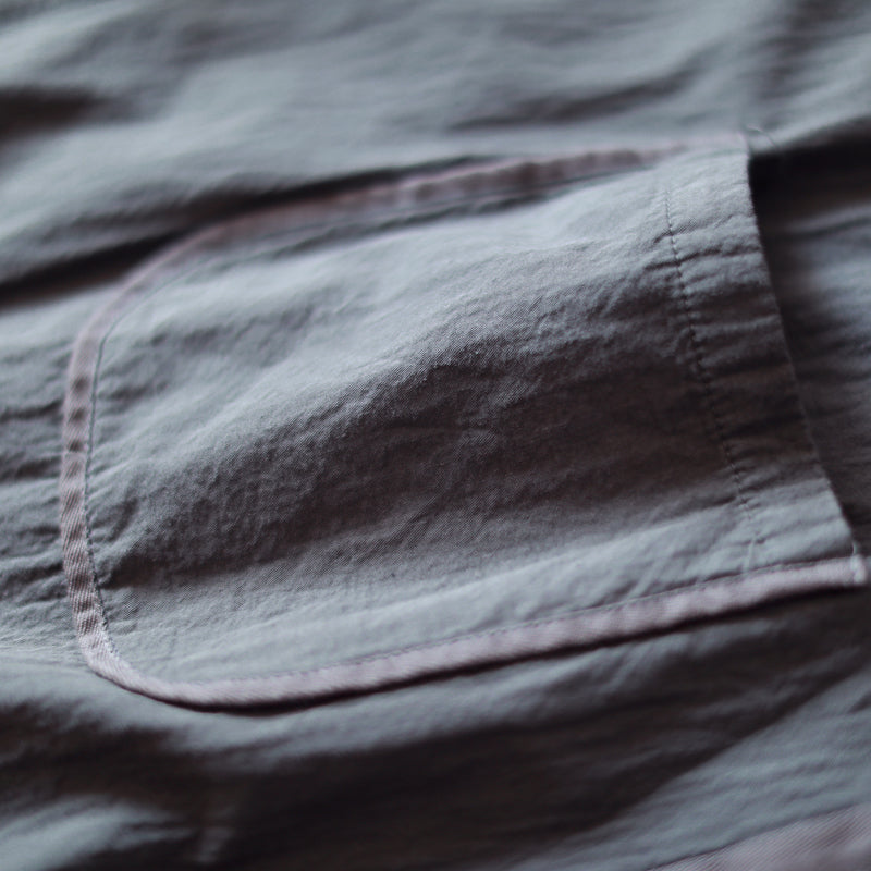 New gray cotton dress plus size stand collar cotton maxi dress Elegant long sleeve autumn shirt dress