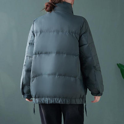 New trendy plus size down jacket Winter overcoat red stand collar patchwork goose Down coat - SooLinen