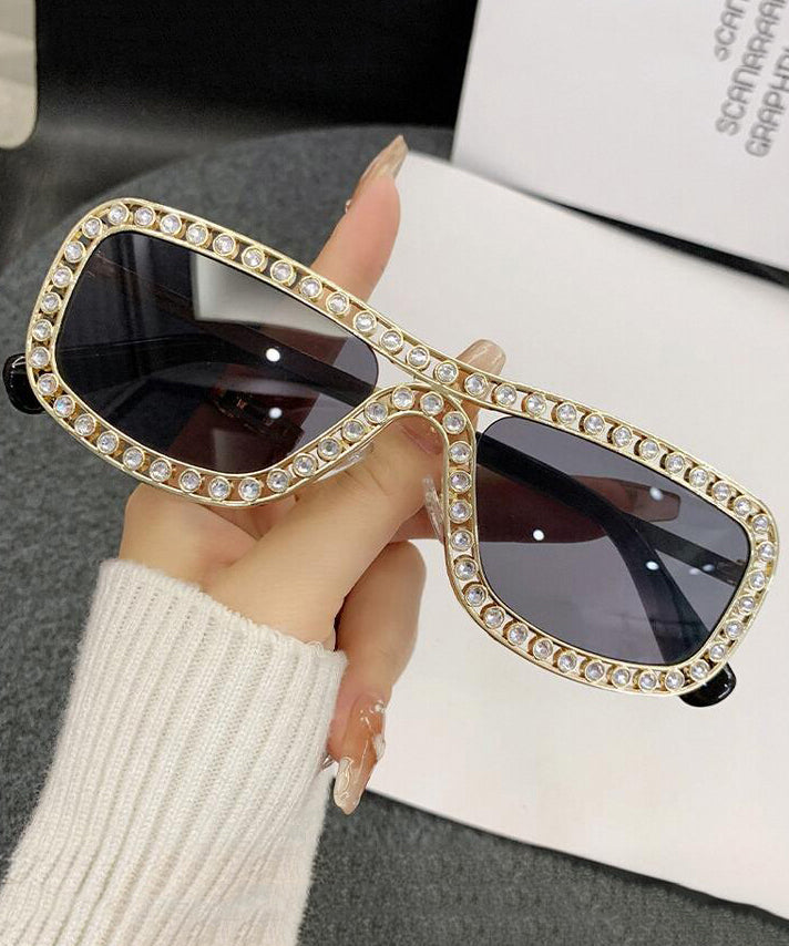 New Luxury Grey Zircon Studded Sunglasses