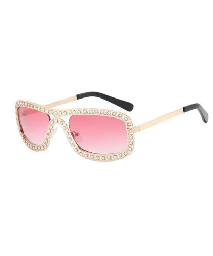 New Luxury Grey Zircon Studded Sunglasses