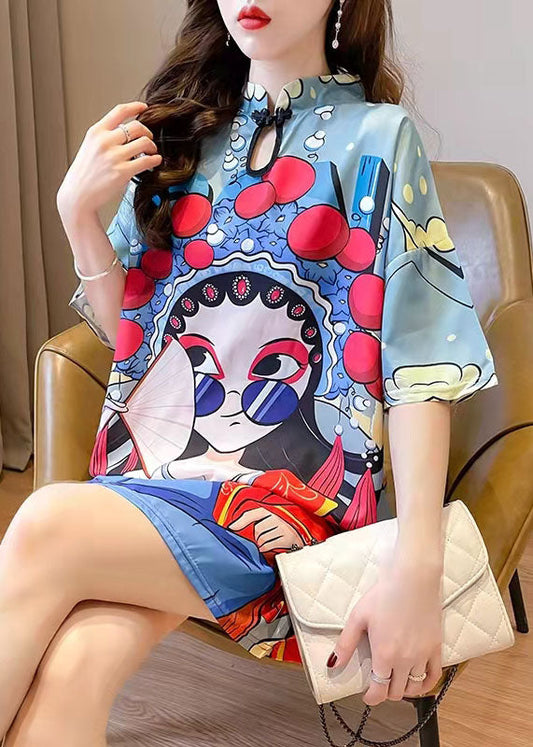 2025 New Summer Peking Opera Face Design And Slim Slim Dress