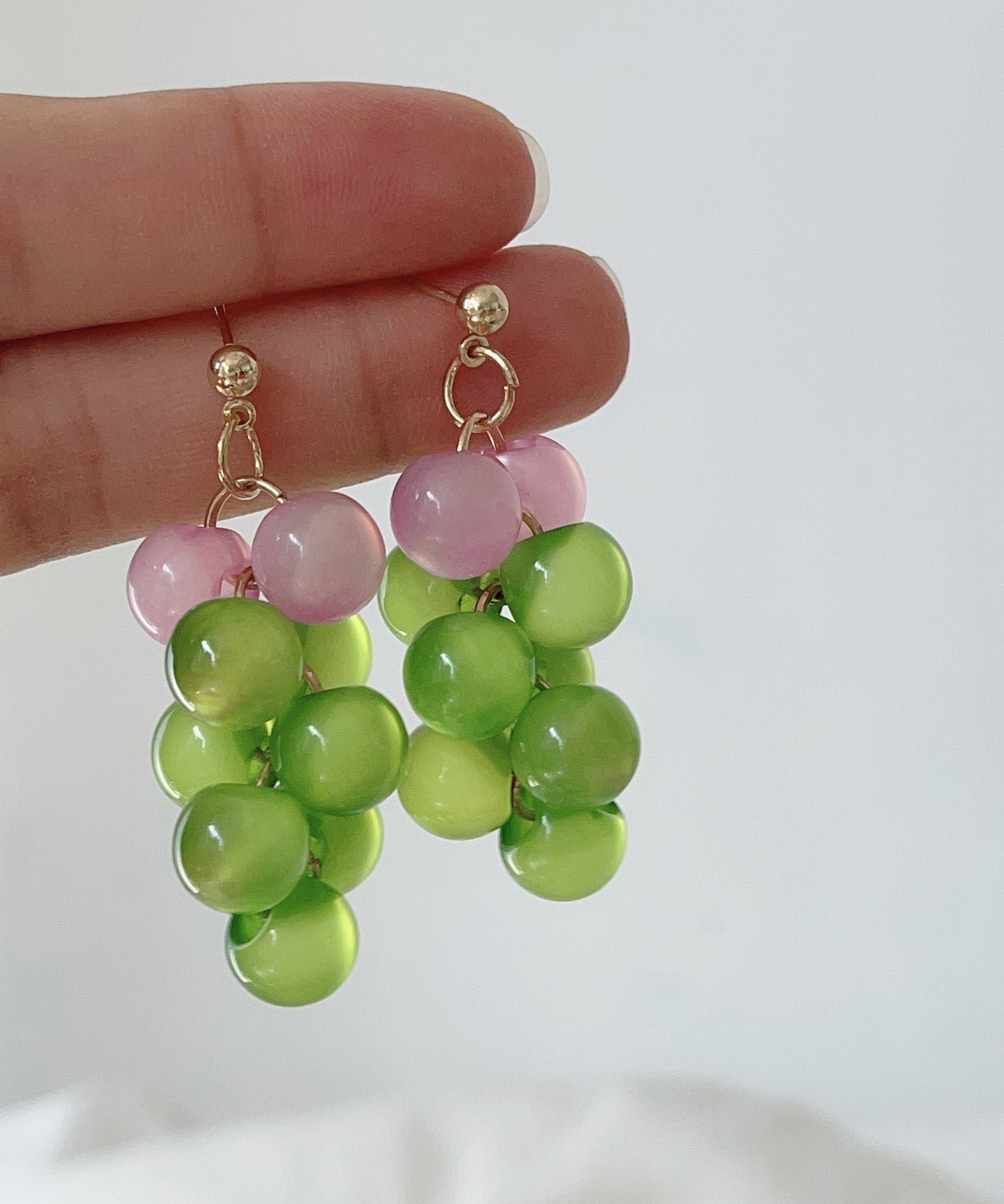 Novelty Colorblock Copper Alloy Grape Skewers Drop Earrings