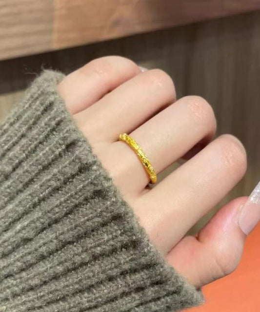 Novelty Gold Ancient Gold Bauhinia Rings