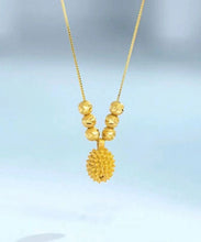 Load image into Gallery viewer, Novelty Gold Stainless Steel Alloy Durian Pendant Necklace