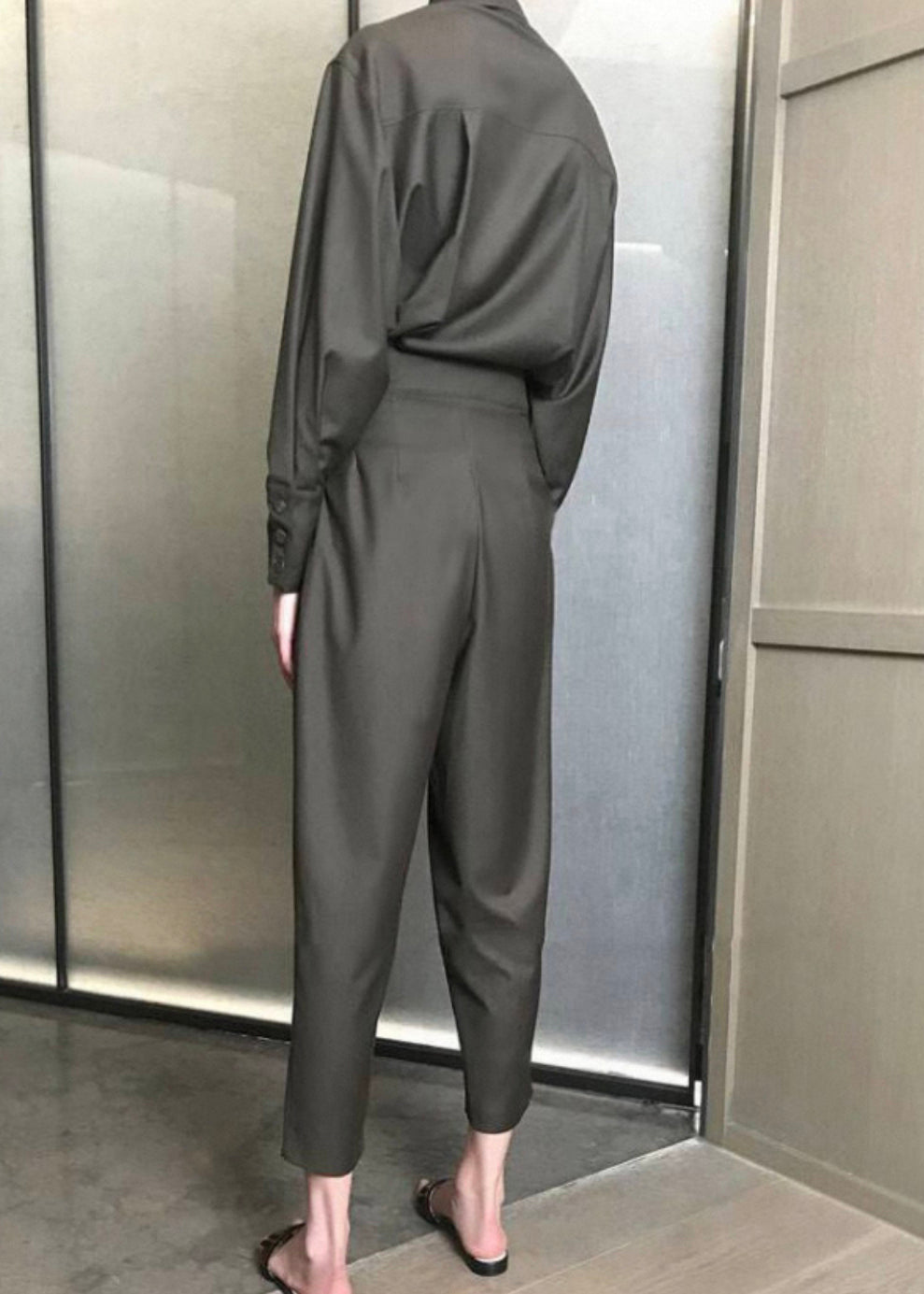 Novelty Peter Pan Collar Tunic Jumpsuit Spring