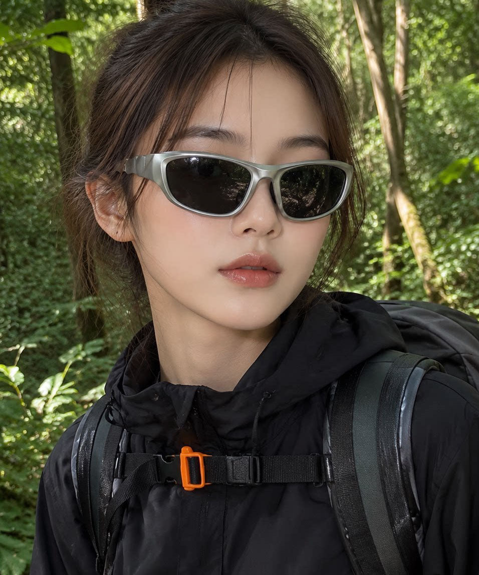 Novelty Silver PC Patchwork UV Protection Goggles Sunglasses