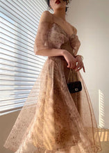 Load image into Gallery viewer, Novelty Zippered Print Chiffon Spaghetti Strap Dress Summer