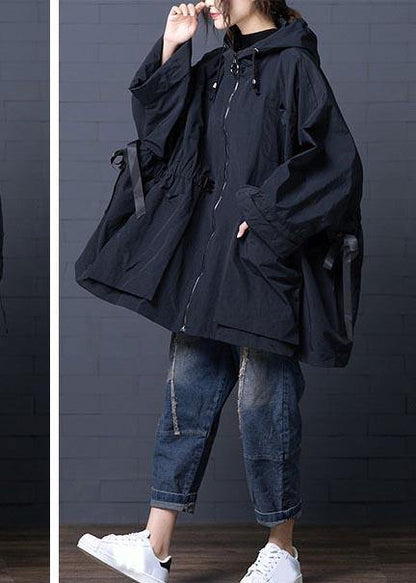 Chic Hooded Tie Waist Plus Size Spring Coats Women Purple Dresses Jackets - SooLinen