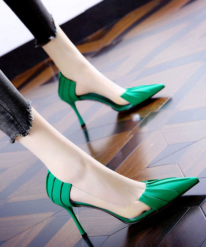 Orange High Heels Stiletto Faux Leather Women Pointed Toe High Heels