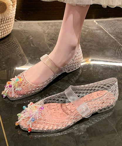 Orange Sandals Splicing Hollow Out Tassel Decorated